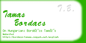 tamas bordacs business card